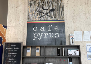 Sign for Cafe Pyrus