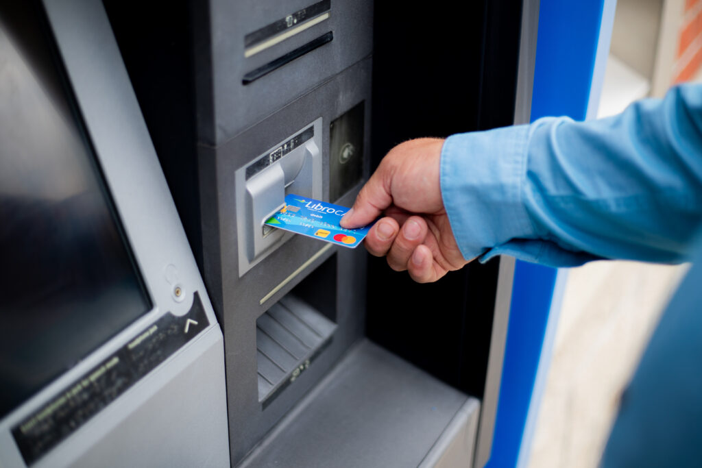 Libro Card being inputting into an ATM