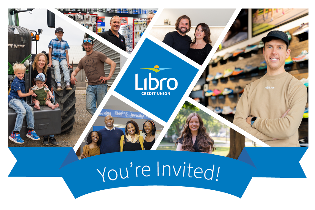 A collage of Libro Owner images with the Libro logo in the centre and a banner that says