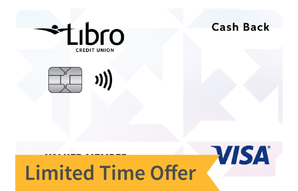 Libro Credit Union Visa card with contactless symbol, 