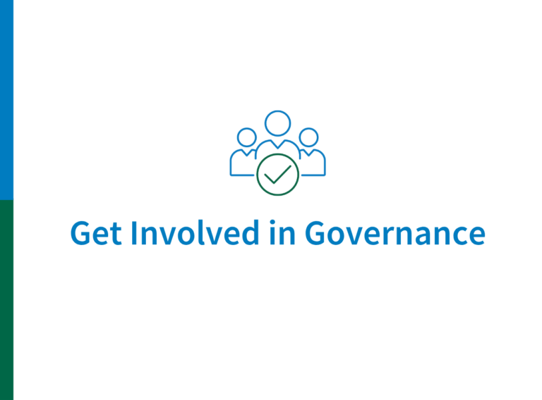 Icon of three people with a check mark, above the text 