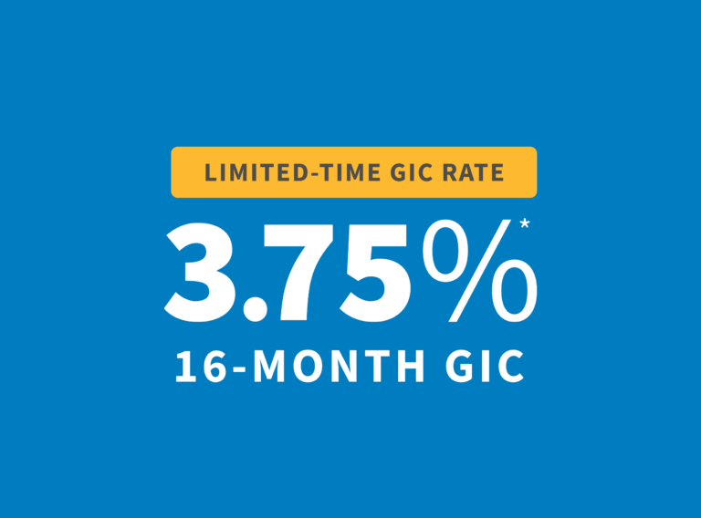 Blue graphic with yellow banner stating 